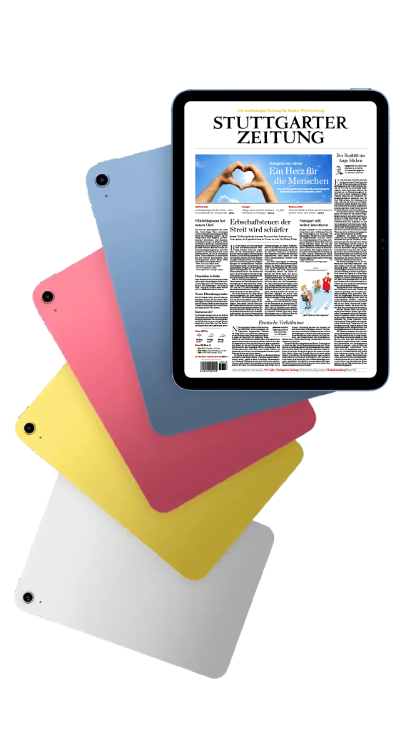 Mockup Apple iPad verschiedene Farben mit Stuttgarter Zeitung